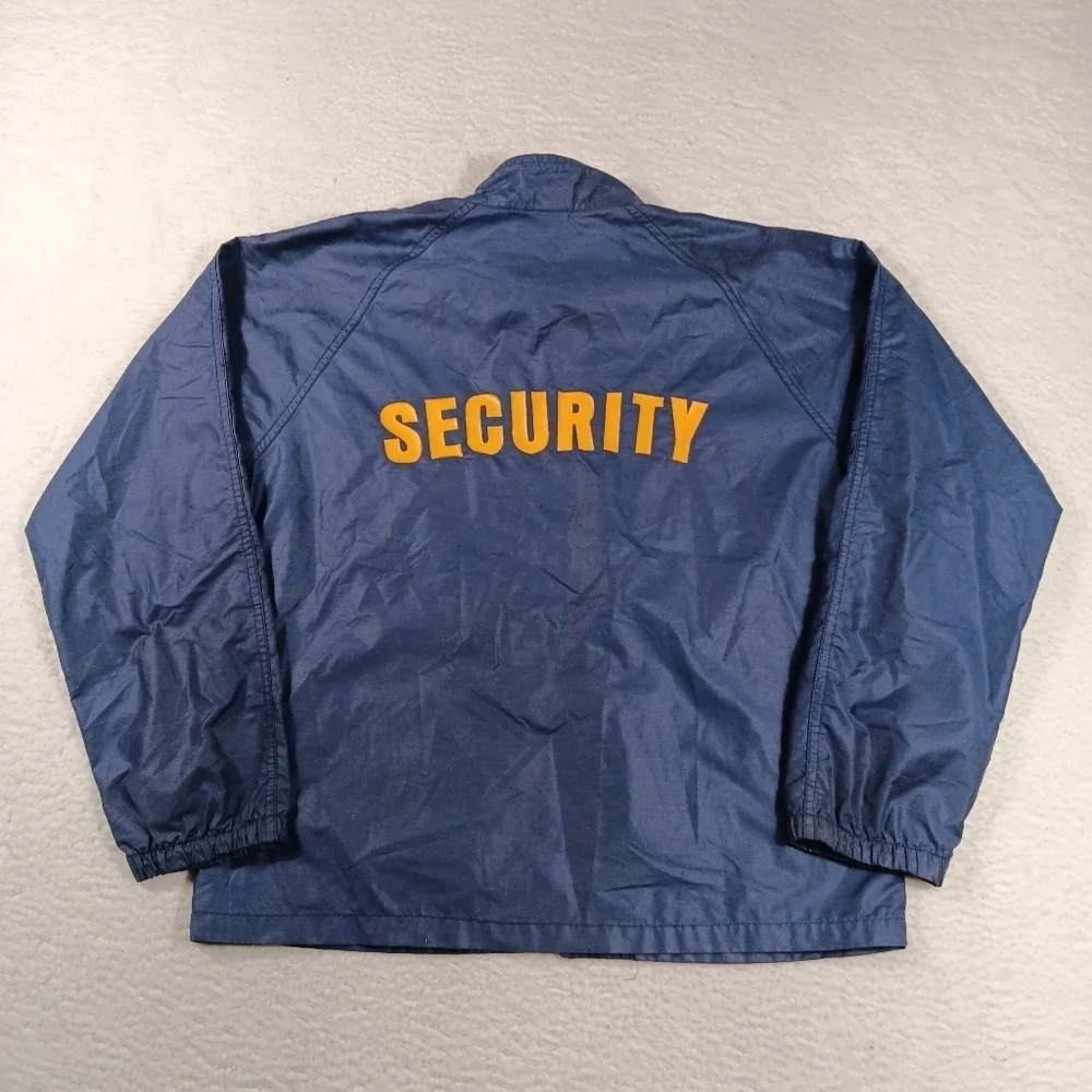 Vintage 80s Levi's Jacket Mens Medium Blue Windbreaker Full Zip Security